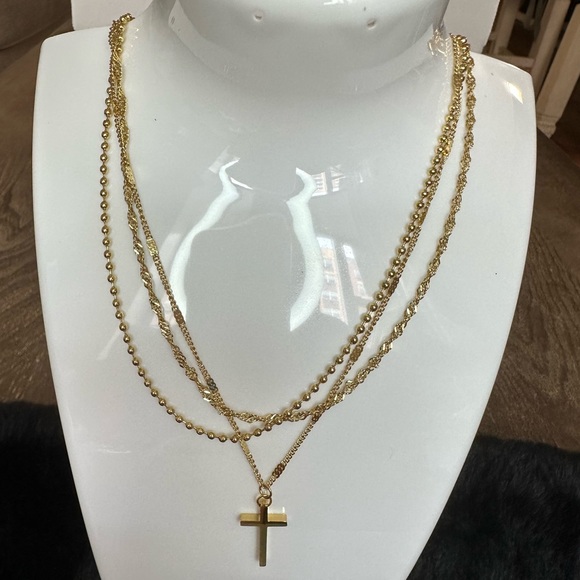 Layered Cross Necklace 18K Gold Plated - each sold separately - Picture 3 of 7